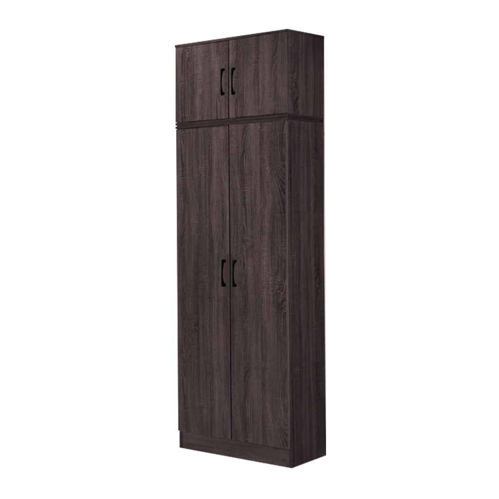 Gillie Series 2 Doors Tall Wardrobe with Top Cabinet Fully Laminated Back in 6 Colours