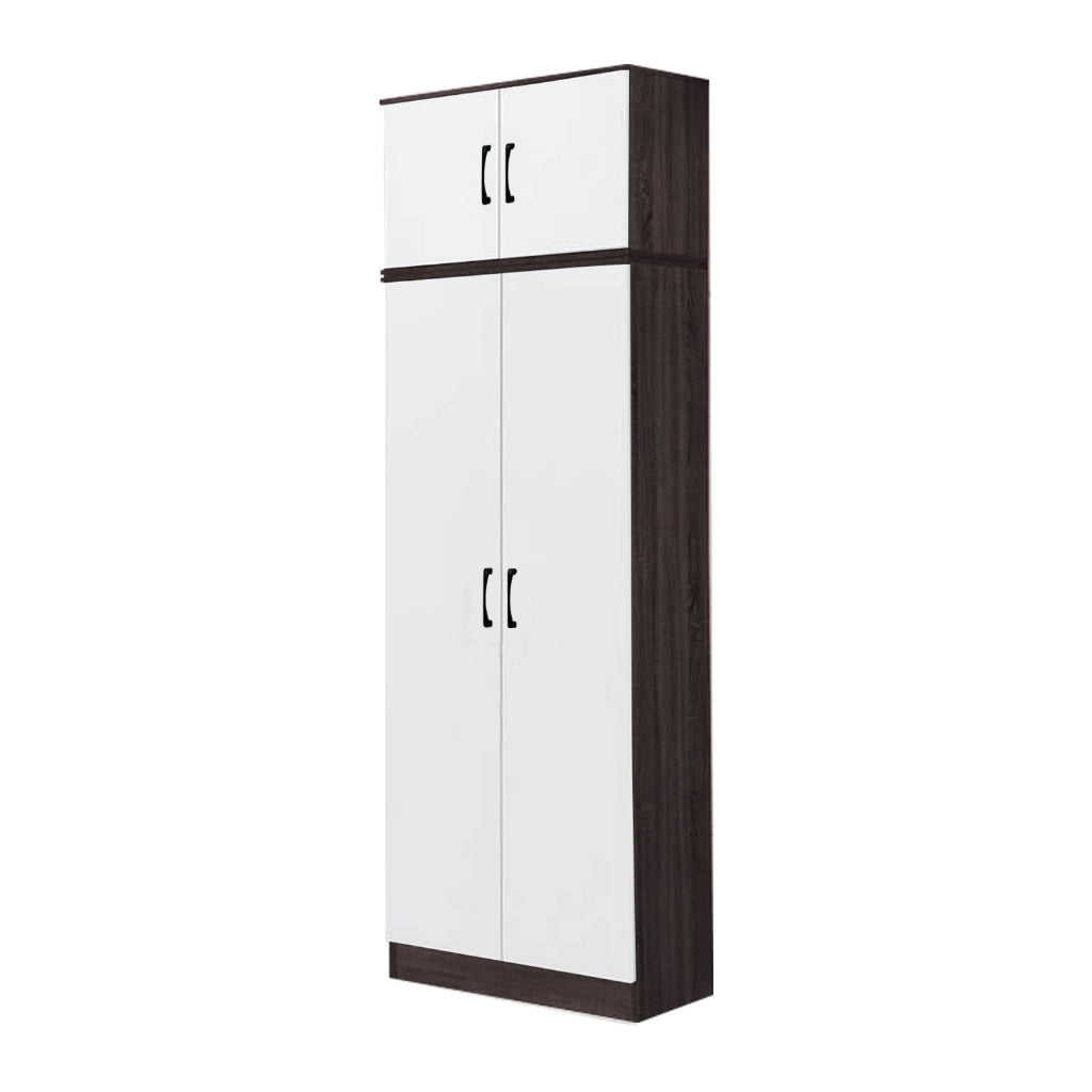 Gillie Series 2 Doors Tall Wardrobe with Top Cabinet Fully Laminated Back in 6 Colours