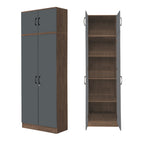 BERLIN Series 1/2/3/4/5 Doors Tall Wardrobe with Drawers and Top Cabinet in 6 Colours