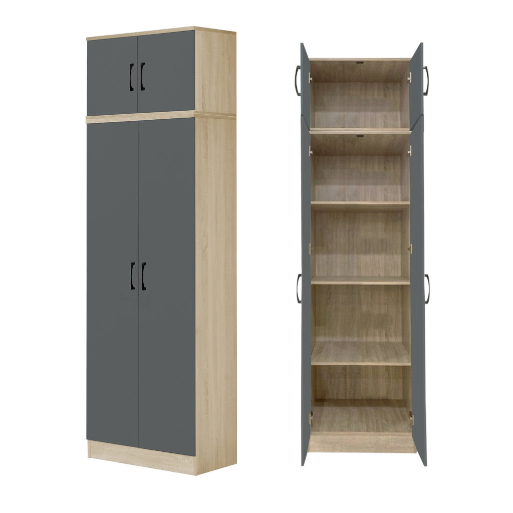 BERLIN Series 1/2/3/4/5 Doors Tall Wardrobe with Drawers and Top Cabinet in 6 Colours