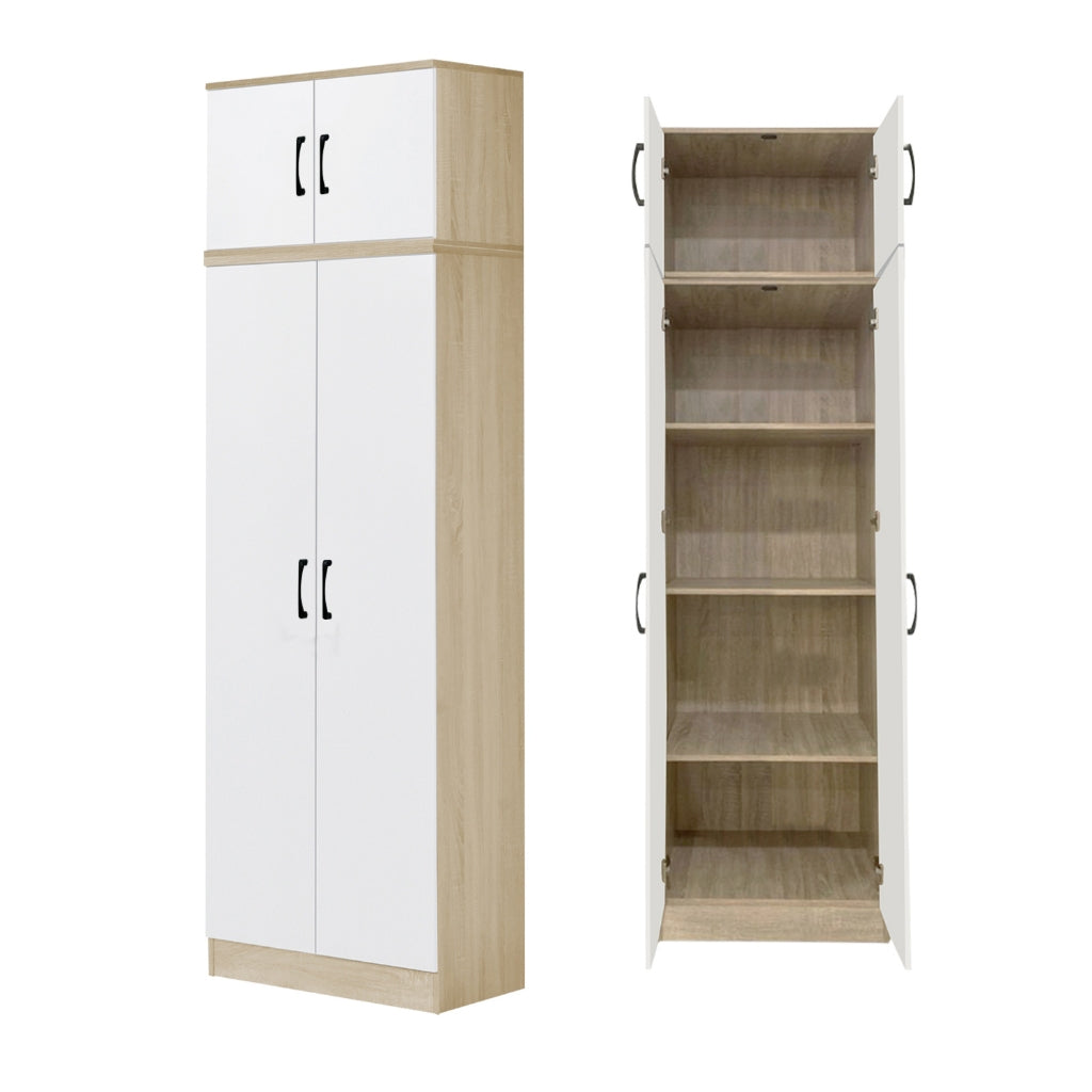 BERLIN Series 1/2/3/4/5 Doors Tall Wardrobe with Drawers and Top Cabinet in 6 Colours