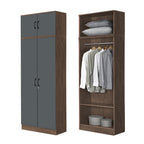BERLIN Series 1/2/3/4/5 Doors Tall Wardrobe with Drawers and Top Cabinet in 6 Colours