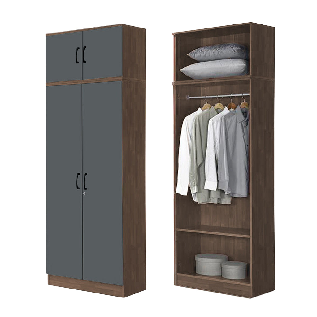 BERLIN Series 1/2/3/4/5 Doors Tall Wardrobe with Drawers and Top Cabinet in 6 Colours