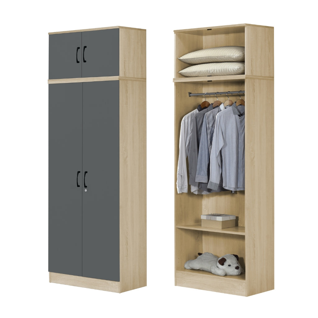 BERLIN Series 1/2/3/4/5 Doors Tall Wardrobe with Drawers and Top Cabinet in 6 Colours