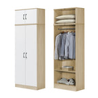 BERLIN Series 1/2/3/4/5 Doors Tall Wardrobe with Drawers and Top Cabinet in 6 Colours
