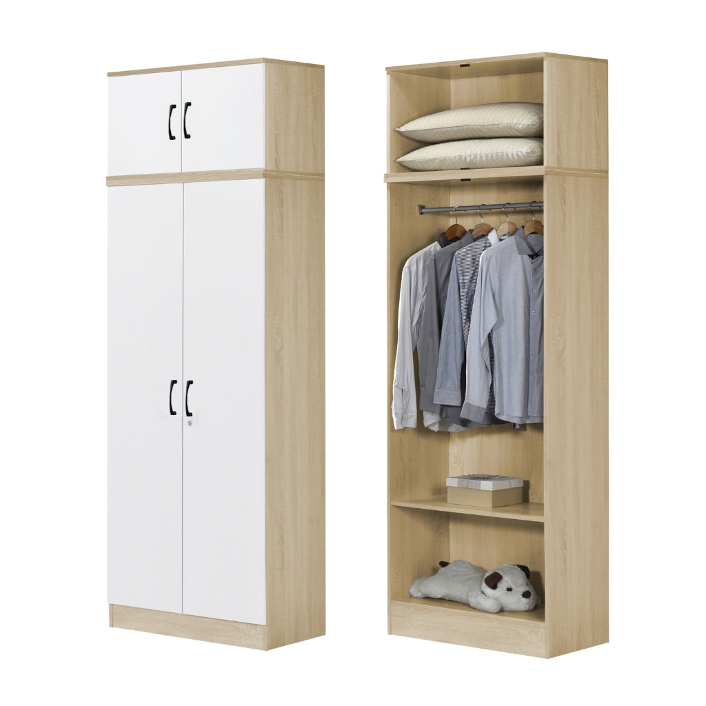 BERLIN Series 1/2/3/4/5 Doors Tall Wardrobe with Drawers and Top Cabinet in 6 Colours