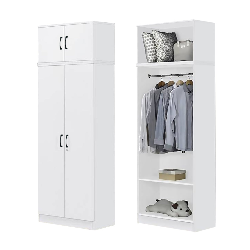 BERLIN Series 1/2/3/4/5 Doors Tall Wardrobe with Drawers and Top Cabinet in 6 Colours