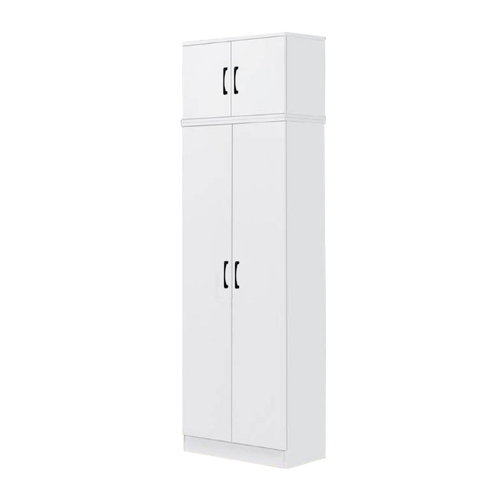 Gillie Series 2 Doors Tall Wardrobe with Top Cabinet Fully Laminated Back in 6 Colours