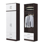 BERLIN Series 1/2/3/4/5 Doors Tall Wardrobe with Drawers and Top Cabinet in 6 Colours