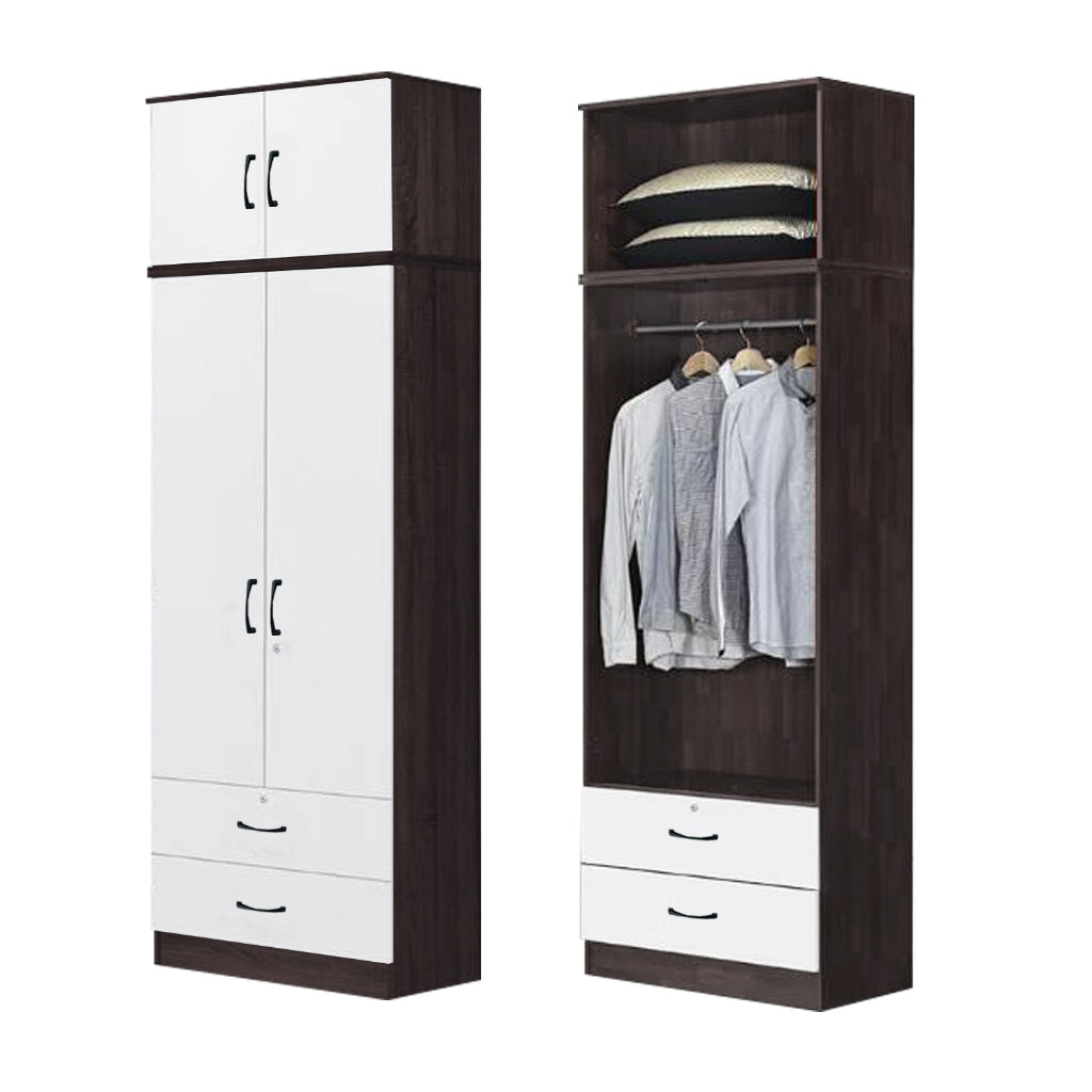 BERLIN Series 1/2/3/4/5 Doors Tall Wardrobe with Drawers and Top Cabinet in 6 Colours