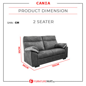 Cania 2/3-Seater Sofa Fabric ZigZag Spring and Pocket Spring Sofa