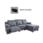 Quinci Series 2/3-Seater L-Shaped Recliner Sofa & Coffee Table in 47 Colour - PetFriendly Fabric Option