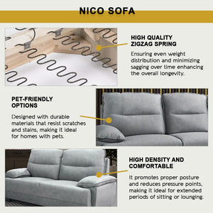 Nico 1/2/3-Seater L-Shaped Sofa with Pet-Friendly Fabric Scratch-Proof & Claw-Proof