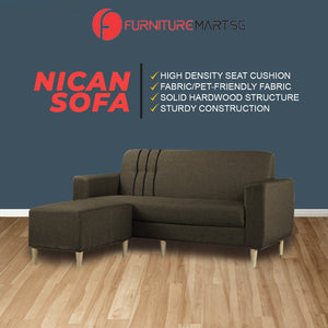 Nican 3-Seater Sofa with Chaise in Pet Friendly Fabric Colours