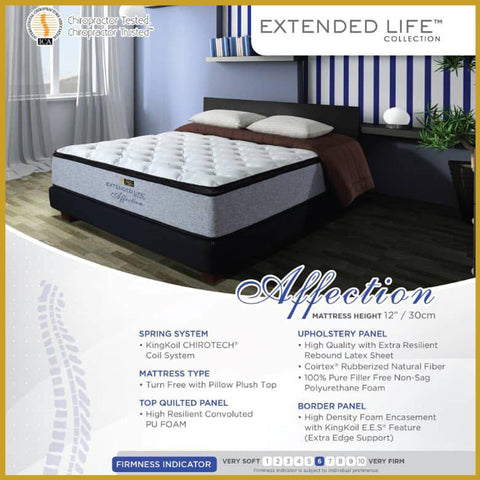 Image of King Koil Affection 12" Mattress Extended Life Collection - w/ Pillow - All Sizes
