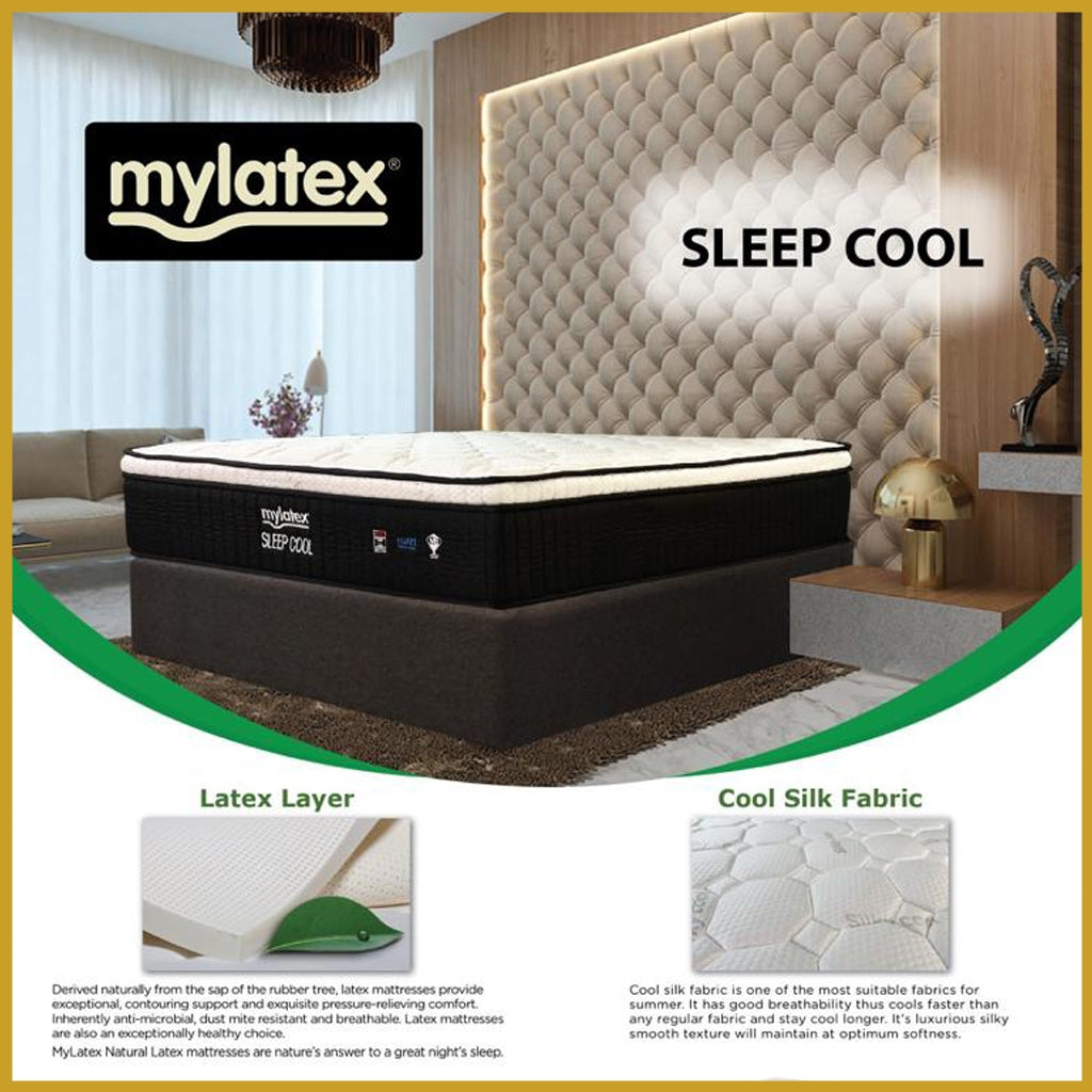 MyLatex 12" Sleep Cool Mattress Natural Latex & Cool Silk Fabric - All Sizes Available