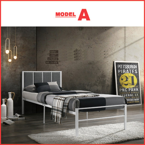 Image of Marzo Single Metal Bed Frame with Under Bed Clearance for Storage w/ Mattress Option