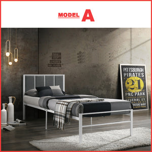 Marzo Single Metal Bed Frame with Under Bed Clearance for Storage w/ Mattress Option