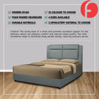 Halen Divan Bed Frame with Foam Padded Headboard w/ Mattress - All Sizes Available