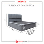 OrthoCoil Vannes Storage Bed Frame Pet Friendly Fabric/Faux Leather - With Mattress Option