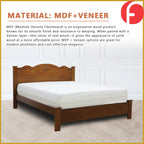 Mikky Wooden Bedframe Queen Size In Oak Colour with Mattress Option - MDF+Veneer Wood