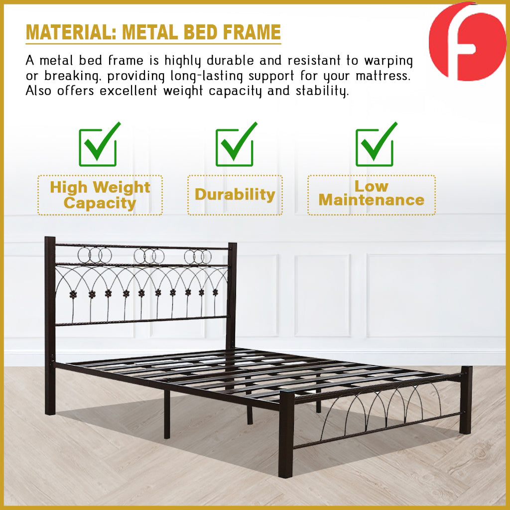 Hollie  Queen/King Size Metal Bed Frame Copper or White Colour - w/ Mattress Option