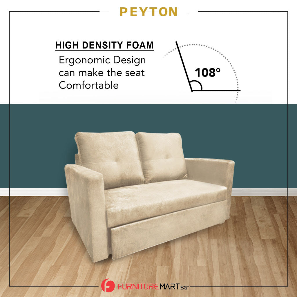Peyton 2-Seater Sofa Bed High Density Comfortable with PetFriendly Options in 48 Colours