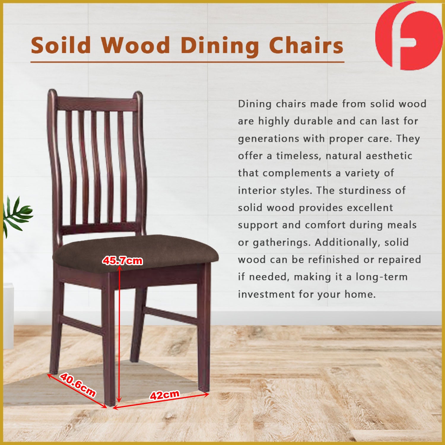 Aisha Dining Chair Collection Solid Wood with Marble or Cushioned Seat in Walnut/Cherry