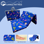 Flamingo  Foldable Mattress Single 2"/3" High Density Foam Removable Washable Cover