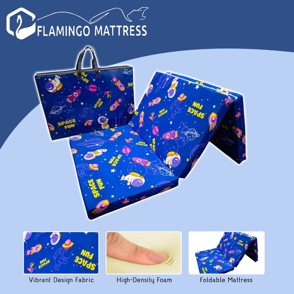 Flamingo  Foldable Mattress Single 2"/3" High Density Foam Removable Washable Cover