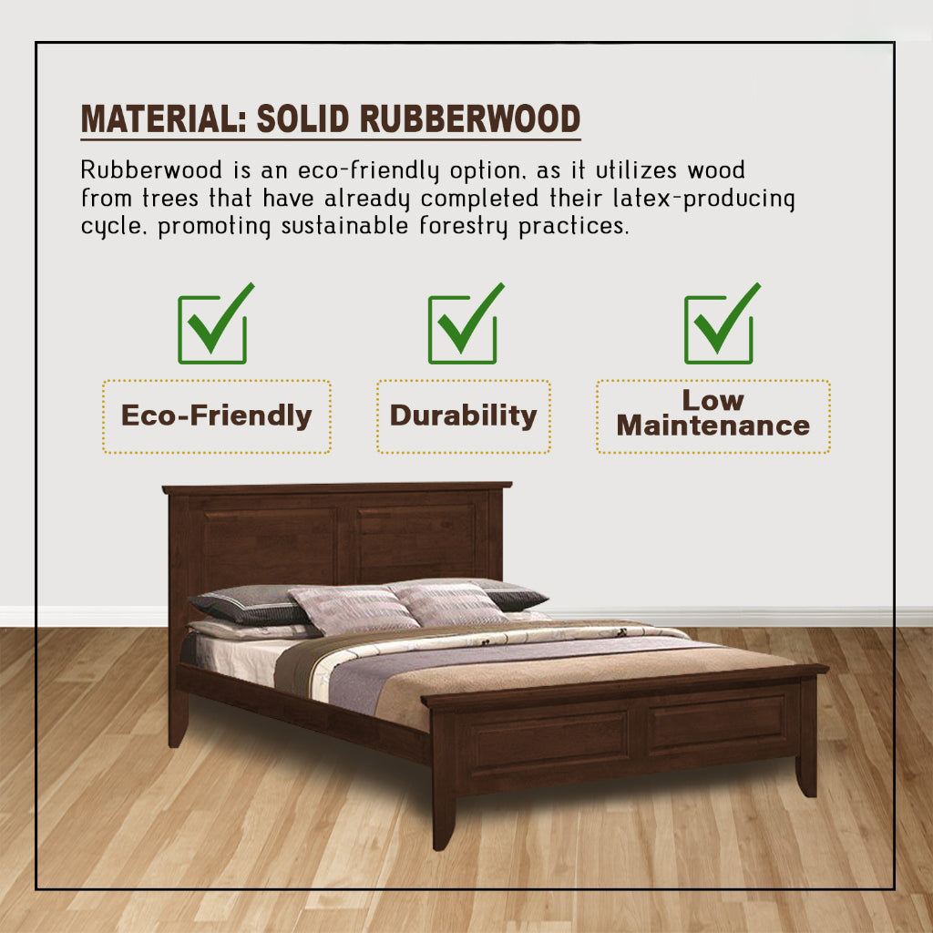 Rhina Solid Rubberwood Bed Frame w/ Underbed Space - All Size With Mattress Option