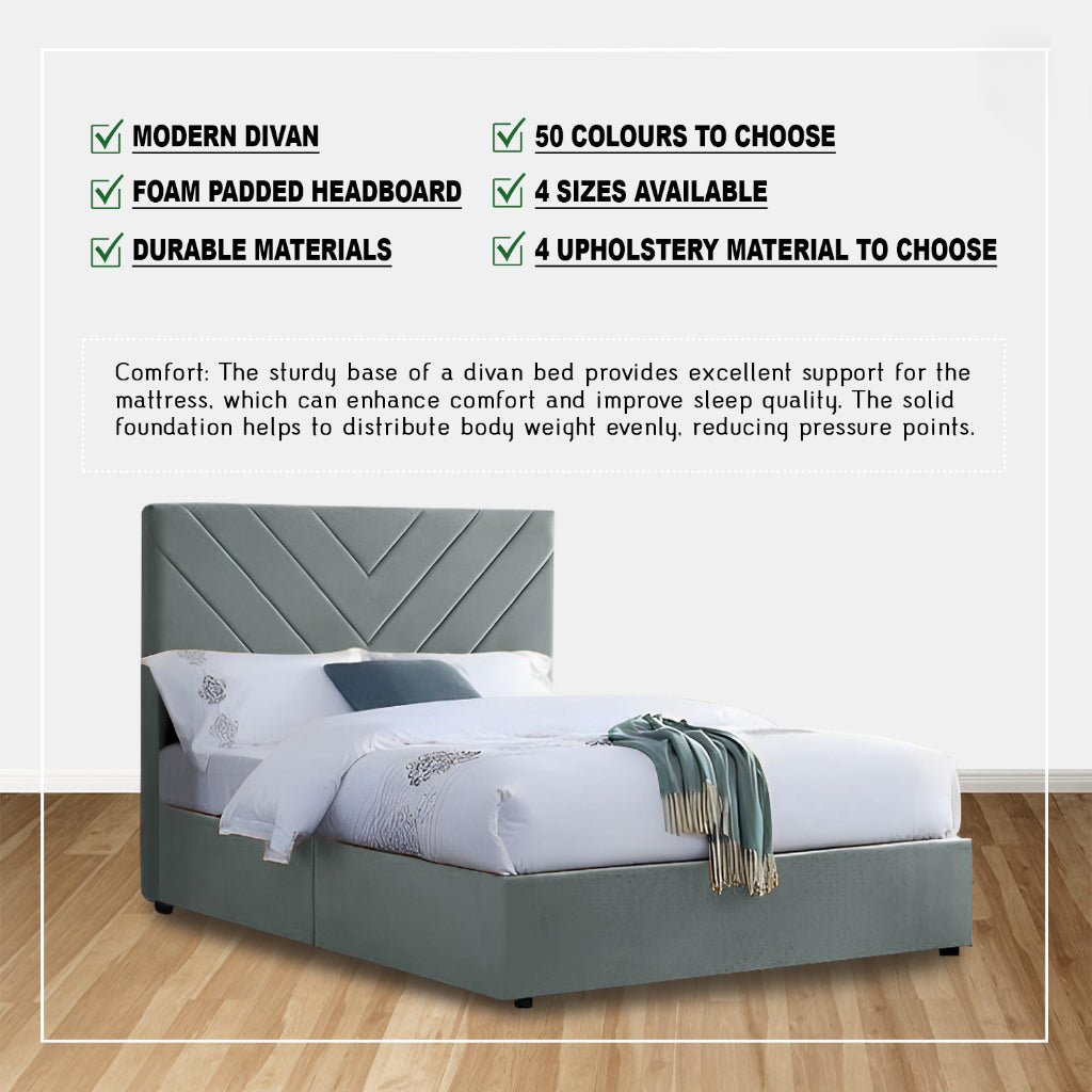 Adden Divan Bed Frame with Mattress - PetFriendly Scratch Resistant Option / All Sizes