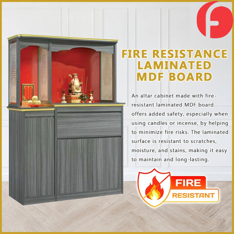 Image of Caspian Oriental Altar Table with Top Altar Cabinet Fire Resistant Laminated MDF Board