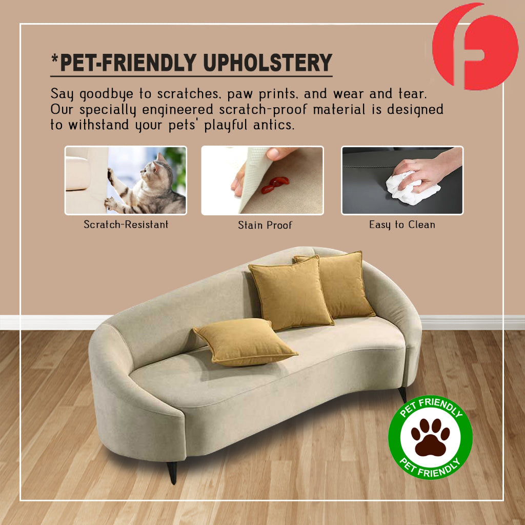 Tyrel PetFriendly 3-Seater Sofa Scratch Resistant Easy Clean Sofa in 2 Colour Available