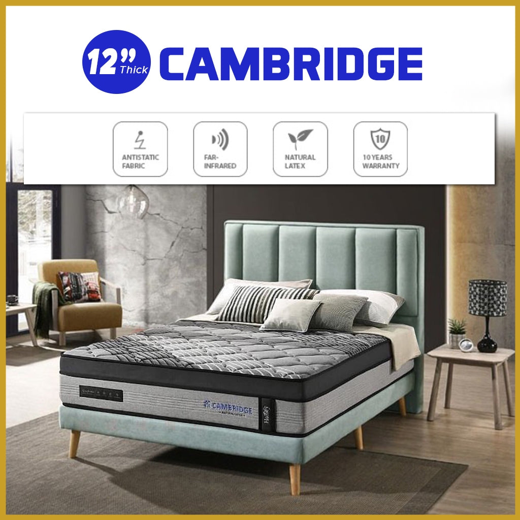 Honey Cambridge 12" Graphene Series 7-Zone Pocket Spring Anti-Static Mattress - All Sizes