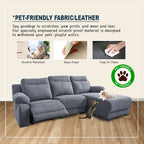 Quinci Series 2/3-Seater L-Shaped Recliner Sofa & Coffee Table in 47 Colour - PetFriendly Fabric Option
