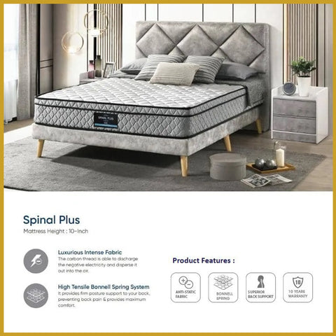 Image of Honey Spinal Plus 10" Anti-Static Posture Support Spring Mattress - All Sizes Available