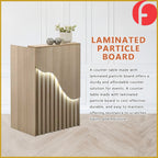 Sanvi Counter Table with Drawer with Lock & LED Lights in White or Natural Colour