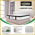 MyLatex 12" Comfort Cool Mattress Pocket Spring w/ Latex Layers - All Sizes Available