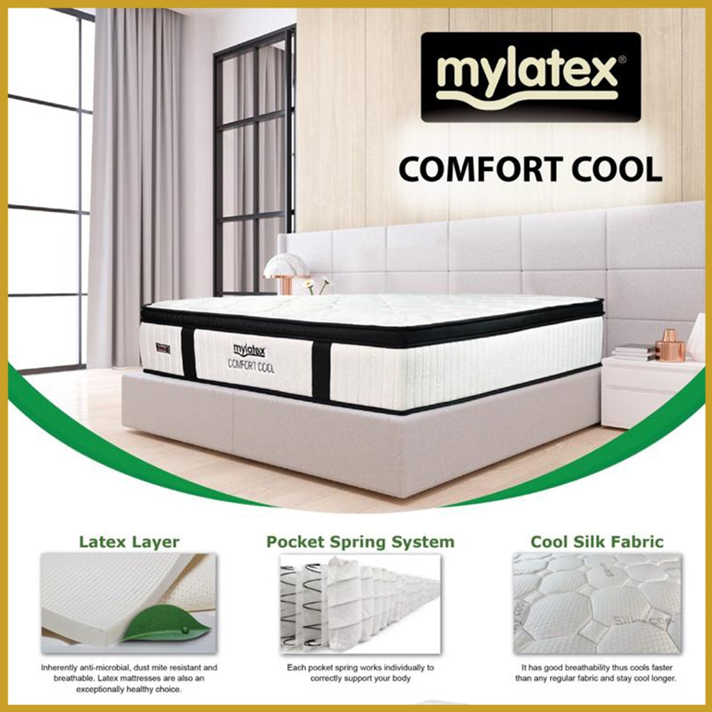 MyLatex 12" Comfort Cool Mattress Pocket Spring w/ Latex Layers - All Sizes Available