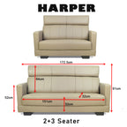 Harper Series 1/2/3 Seater Leather/ Fabric Sofa Set With Chaise In 12 Colours