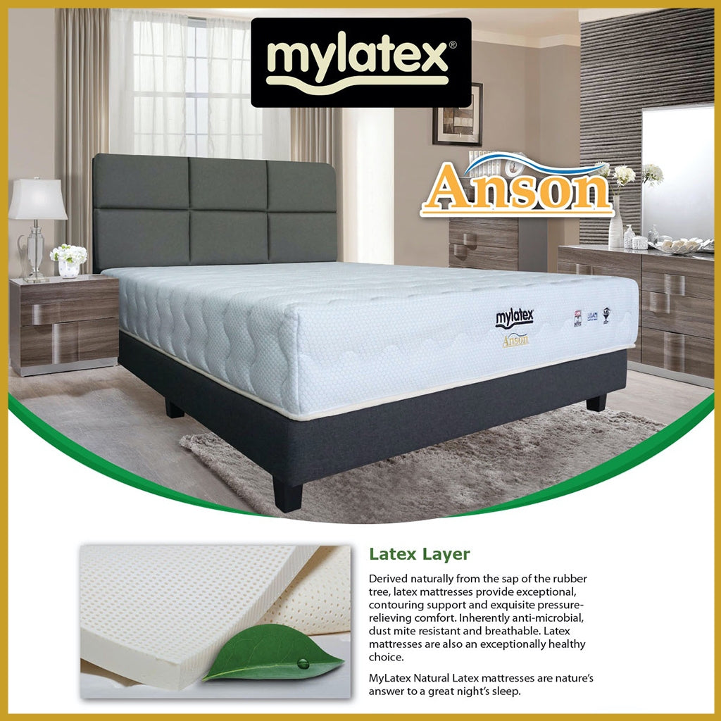 MyLatex ANSON 10" Natural Latex Mattress, Coconut Fibre, Cooling Silk Fabric - All Sizes