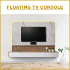 Genesis 8FT Hanging TV Console Floating with LED Backlight with Drawers
