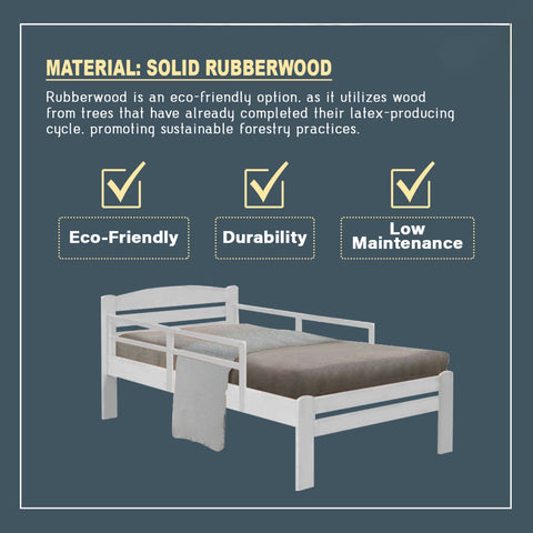 Image of Nifton Single, Super Single Bed Frame Side Rail Child/Elderly Bed w/ Mattress Option