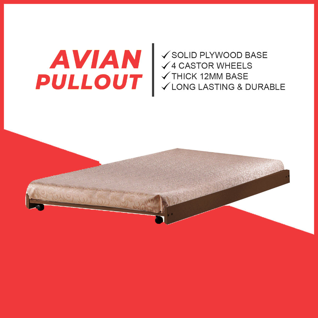 Avian Single/Super Single Pull-Out Bed Frame Solid Plywood Base in 4 Colour