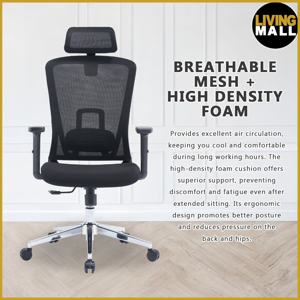 Kern Series Adjustable Headrest Office And Backrest in Black