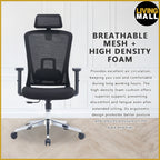 Kern Series Adjustable Headrest Office And Backrest in Black