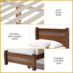 Marin Single Pull-Out Bedframe MDF + Veneer Solid Wood Slatted Base  - w/ Mattress Option