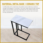 Jane Coffee Side Table Ceramic Top Metal Legs Spray Painted - 4 Random Colour Top