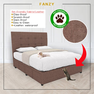 Fanzy Drawer Bedframe Storage Bed All Sizes - Pet-Friendly Option / Mattress Option